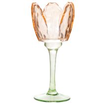 Itens Porta-velas de vidro em formato de tulipa, estilo vintage, decoração romântica para casa, 20 cm