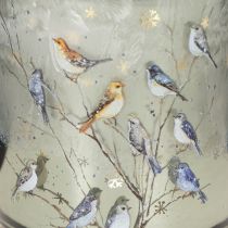 Itens Porta-velas de vidro com motivo de pássaro e floco de neve, 8 cm, 2 peças