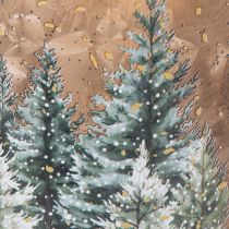 Itens Porta-velas de vidro com tema de floresta de inverno na neve, decoração natalina, 20 cm