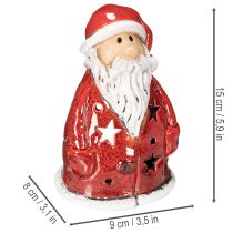 Itens Papai Noel decorativo como porta-velas com estrelas, decoração de mesa, 15 cm