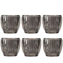 Itens Lanterna de vidro em cinza outono inverno Ø7cm Alt.7cm 6 unidades