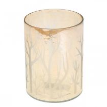 Itens Vidro Lanterna Árvores Decorativas Vidro Tealight Marrom Ø9,5cm A13,5cm