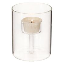 Itens Lanterna de vidro com suporte elevado para vela de chá, 11 cm