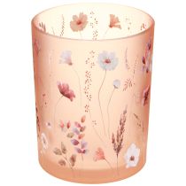 Itens Lanterna decorativa de vidro com motivo floral para dar um toque de estilo à sua casa, 12,5 cm, 2 peças