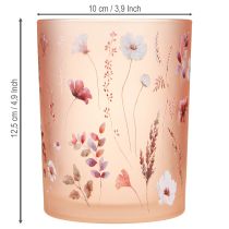 Itens Lanterna decorativa de vidro com motivo floral para dar um toque de estilo à sua casa, 12,5 cm, 2 peças