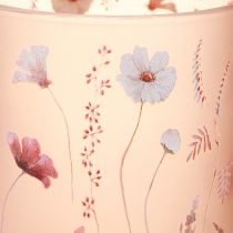 Itens Lanterna decorativa de vidro com motivo floral para dar um toque de estilo à sua casa, 12,5 cm, 2 peças