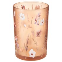 Itens Porta-velas de vidro com motivo floral para momentos aconchegantes em casa, 18 cm