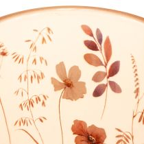 Itens Porta-velas de vidro com motivo floral para momentos aconchegantes em casa, 18 cm
