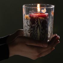 Itens Lanterna decorativa de vidro com motivo de borboletas em um campo florido, 18 cm, 2 peças, para dar um toque de estilo à sua casa.