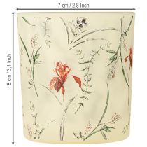 Itens Lanterna decorativa de vidro com motivo floral para dar um toque especial à sua casa, 8cm, conjunto de 4 peças.