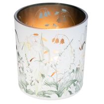 Itens Lanterna decorativa de vidro com design de folha para um toque de estilo na sua casa, 8 cm, conjunto de 4 peças.