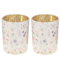 Itens Porta-velas de vidro com motivo de borboleta para momentos aconchegantes, 12,5 cm, 2 peças
