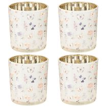 Itens Lanterna decorativa de vidro com design de borboleta para dar um toque de estilo à sua casa, 8 cm, conjunto de 4 peças.