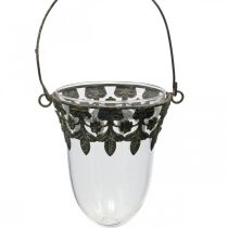 Lanterna de vidro para pendurar decoração 24/28/30cm conjunto de 3