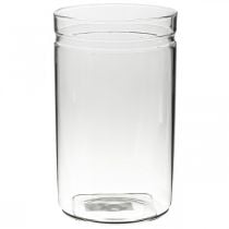 Vaso de flores, cilindro de vidro, vaso de vidro redondo Ø10cm H16.5cm