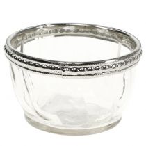 Antigo vidro Tealight com aro de metal Ø7cm A4cm