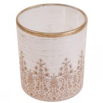 Itens Porta-velas de vidro para lanterna com padrão floral Ø8cm A9cm 2 unidades