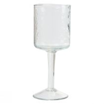 Lanterna de vidro com base, porta-velas de vidro redondo Ø8cm Alt.20cm