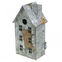 Itens Lanterna casa metal shabby chic lavado branco, ferrugem H20cm