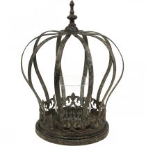 Itens Coroa como lanterna, decoração de vela, coroa de metal, aspecto antigo, Alt.28cm, Ø21cm