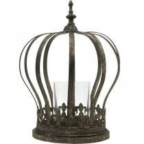 Itens Coroa como lanterna, decoração de vela, coroa de metal, aspecto antigo, Alt.28cm, Ø21cm
