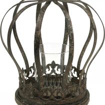 Itens Coroa como lanterna, decoração de vela, coroa de metal, aspecto antigo, Alt.28cm, Ø21cm