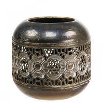 Lanterna porta velas de metal vintage flores Ø12.5cm