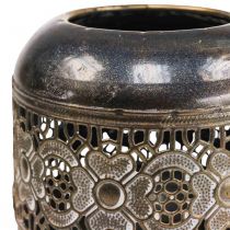 Lanterna porta velas de metal vintage flores Ø12.5cm