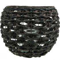 Itens Lanterna trançada preta, marrom decoração de verão Ø31cm H25cm