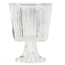 Itens Copo de vidro para lanterna decoração em vidro canelado Ø11,5cm Alt.15cm
