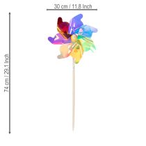 Itens Moinho de vento para varanda, peça decorativa colorida e atraente, ideal para jardim de verão, 75 cm