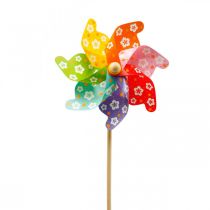 Estaca de Jardim Moinho de Vento Decoração de Jardim Colorida Ø31cm H75cm