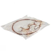 Itens Carrilhão de vento com conchas anel decorativo madeira natural Ø20cm Alt.66cm