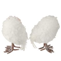 Itens Figuras de coruja decorativas para decoração de inverno para ficar em pé, brancas, 15 cm, 2 peças