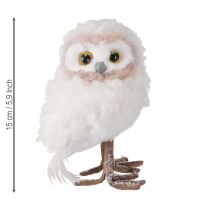 Itens Figuras de coruja decorativas para decoração de inverno para ficar em pé, brancas, 15 cm, 2 peças