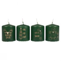 Itens Velas de Natal verdes, conjunto de 4, Ø5cm, A6cm, decoração de Advento