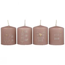 Itens Velas de Natal velas de Natal rosa Ø5cm Alt.6cm 4 unidades