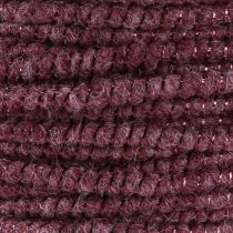 Itens Fio de lã com fio de feltro mica roxo Ø5mm 33m