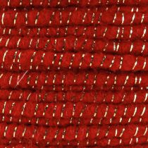 Itens Fio de lã com fio de feltro mica vermelho Ø5mm 33m