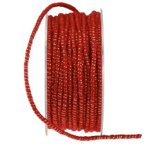 Itens Fio de lã com fio de feltro mica vermelho Ø5mm 33m