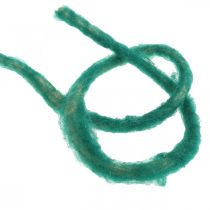 Cordão de feltro vintage para artesanato verde 30m