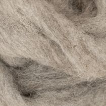 Itens Cordão de lã decorativo cinza-natural de 2m, lã feltrada para artesanato e floricultura.