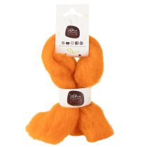 Itens Cordão de lã, lã feltrada, laranja, 2m, para artesanato, amarração e decoração.