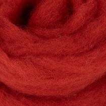 Itens Cordão de lã, lã decorativa, vermelha, 2m de lã feltrada para floricultura, decoração e artesanato.