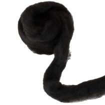 Itens Lã decorativa, cordão de lã, lã feltrada para artesanato criativo e floricultura, 2m, preta