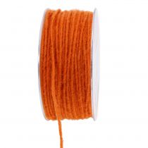 Itens Cordão de lã laranja 3mm 100m
