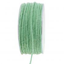 Itens Cordão de lã verde menta 3mm 100m