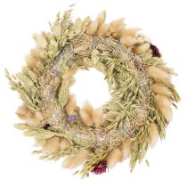 Itens Coroa de flores secas, decoração festiva de mesa para ocasiões e épocas especiais, 25 cm