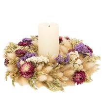Itens Coroa de flores secas, decoração festiva de mesa para ocasiões e épocas especiais, 25 cm