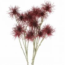 Xanthium flor artificial decoração de outono vermelha 6 flores 80 cm 3 unidades